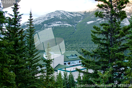 Image of Green roof building in the mountains