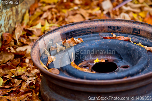 Image of Rusty tire rim 