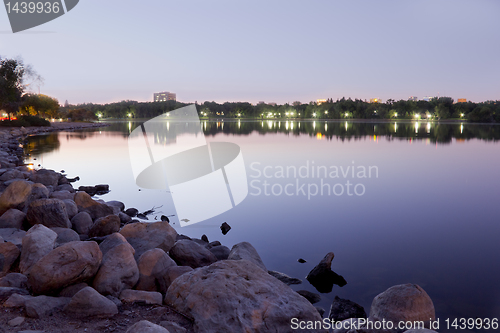 Image of wascana lake at night