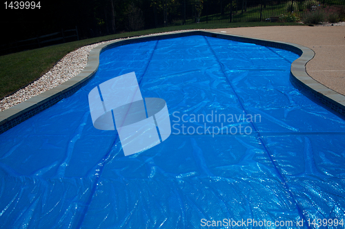 Image of Blue solar pool cover