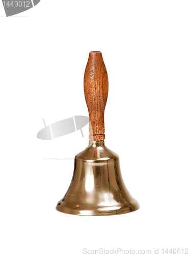 Image of Brass handbell with wooden handle