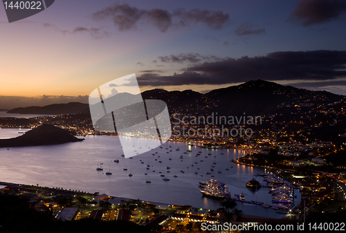 Image of Town of Charlotte Amalie and  Harbor