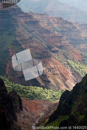 Image of Backlit view down Waimea Canyon