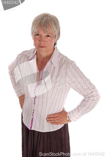 Image of Serious Business Woman with Hands on Hips