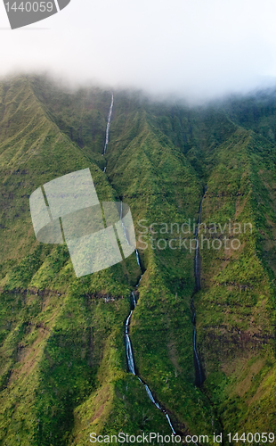 Image of Waterfall off Mt Waialeale in Kauai