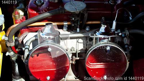 Image of Dual carbs on old car