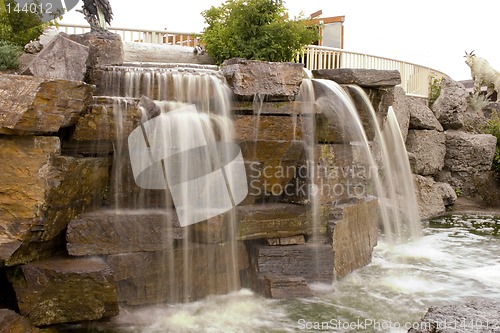 Image of Small Waterfall in a Strip Mall