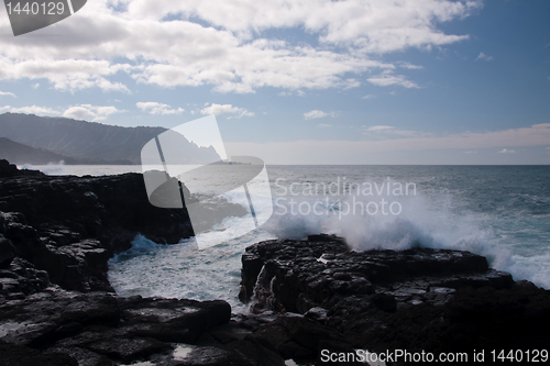 Image of Rocky lava with waves