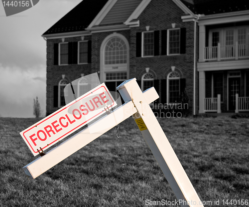 Image of Foreclosure Sign by house