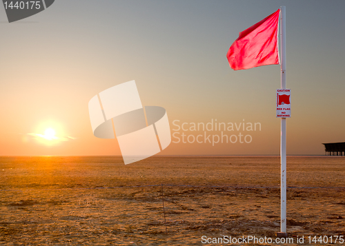 Image of No swimming on sandy expanse