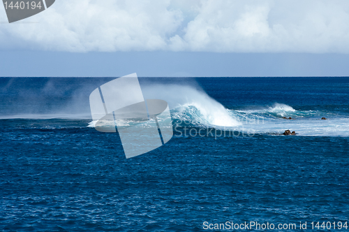 Image of Blowing foam on Hawaiian Waves