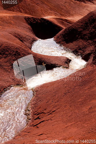 Image of Water cascades in Waimea Canyon