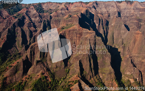 Image of Waimea canyon on Kauai in the sunlight