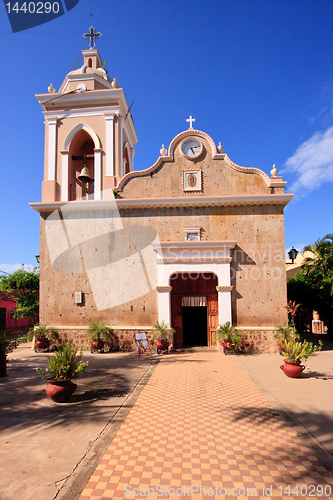 Image of Front view of El Quelite Church in Mexico