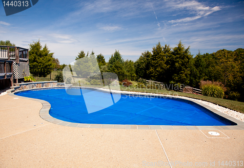 Image of Blue solar pool cover