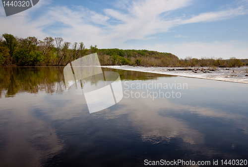 Image of Placid water before Great Falls