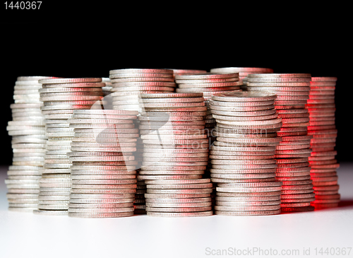 Image of Stacks of pure silver coins