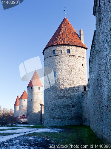 Image of Four towers of town wall of Tallinn