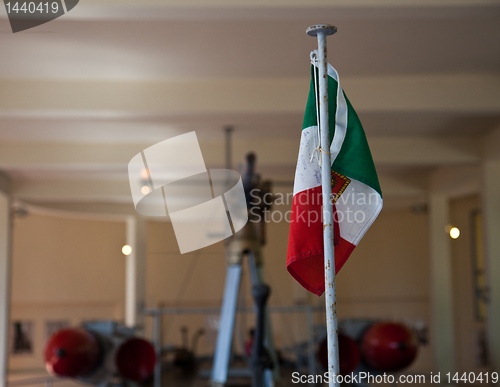 Image of Italian Flag on gunboat