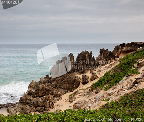 Image of Rocky formations by sea on Kauai