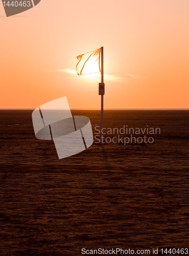 Image of No swimming on sandy expanse