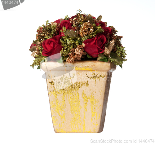 Image of Isolated xmas centerpiece with roses