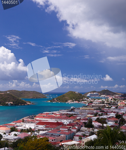 Image of Town of Charlotte Amalie and  Harbor