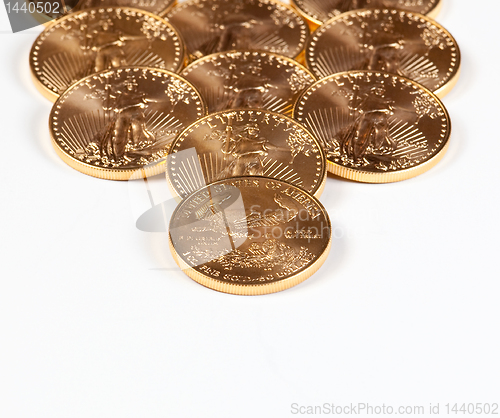 Image of Receding stack of gold coins