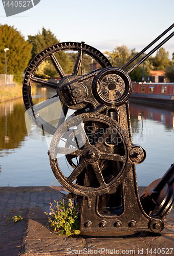 Image of Old winch by canal in Ellesmere