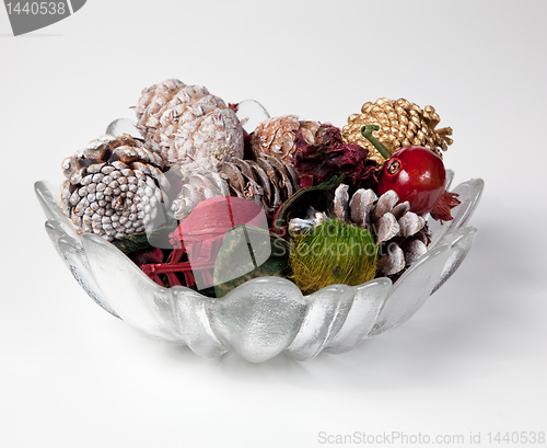 Image of Glass vase holding scented cones