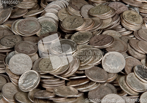 Image of Pile of silver dime coins