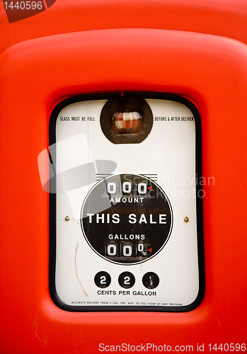 Image of Close up of vintage gas pump
