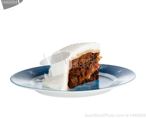 Image of Slice of traditional xmas cake