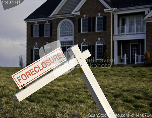 Image of Foreclosure Sign by house