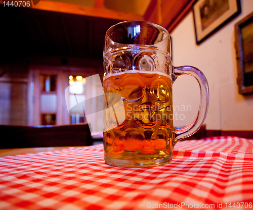 Image of Liter glass of beer in hand