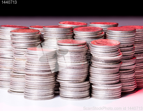 Image of Stacks of pure silver coins