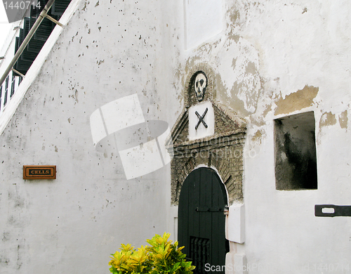 Image of Entrance to slave cells at Elmina Fort in Ghana