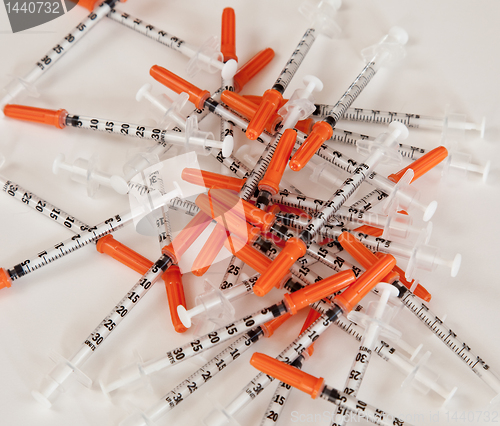 Image of Pile of used syringes