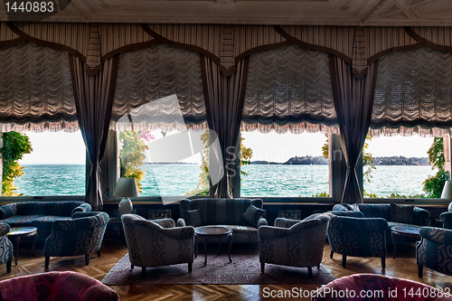 Image of Hotel lounge and lake view