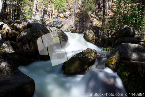 Image of Peaceful river flowing over rocks