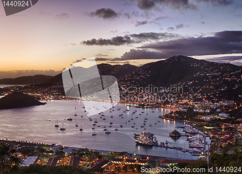 Image of Town of Charlotte Amalie and  Harbor