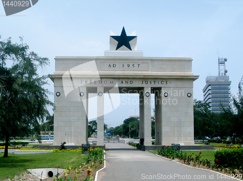 Image of Freedom and Justice Arch in Accra in Ghana