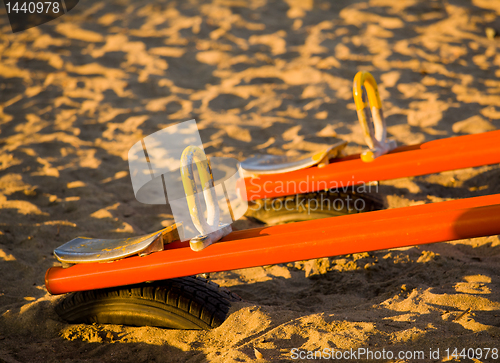 Image of Children's playset on beach