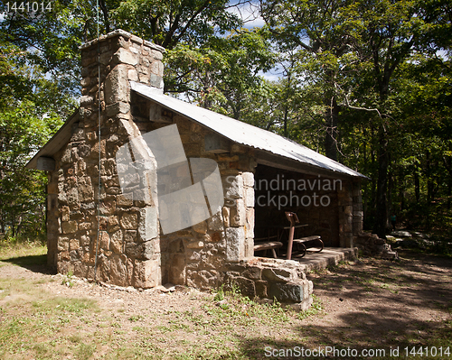 Image of Stone cabin overlooking Shenandoah valley