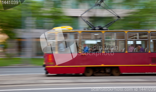 Image of Tram rushing by