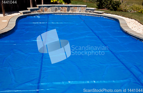 Image of Blue solar pool cover