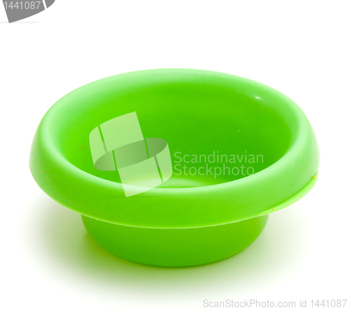 Image of Green pet bowl empty