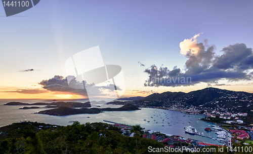 Image of Town of Charlotte Amalie and  Harbor