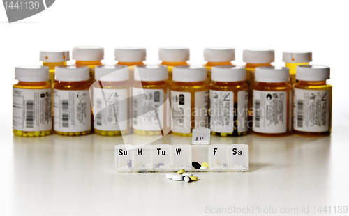 Image of Horizontal drug bottles