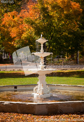 Image of Leaves fill old fountain